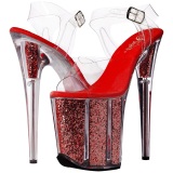 Rojo 20 cm FLAMINGO-808G Brillo Plataforma Tacones de Aguja