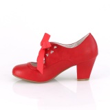 Rojo 6,5 cm WIGGLE-32 retro vintage zapatos de saln maryjane tacn ancho