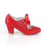 Rojo 6,5 cm WIGGLE-32 retro vintage zapatos de saln maryjane tacn ancho