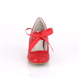 Rojo 6,5 cm WIGGLE-32 retro vintage zapatos de saln maryjane tacn ancho