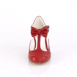 Rojo 7,5 cm retro vintage FLAPPER-11 Pinup zapatos de saln tacn bajo