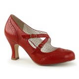 Rojo 7,5 cm retro vintage FLAPPER-35 Pinup zapatos de saln tacn bajo