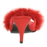 Rojo 8 cm AMOUR-03 Tacn plumas de marabu Mules Calzado