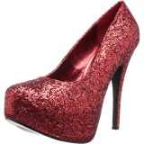 Rojo Brillo 14,5 cm Burlesque TEEZE-06GW zapatos de saln pies anchos hombre