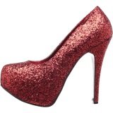 Rojo Brillo 14,5 cm Burlesque TEEZE-06GW zapatos de saln pies anchos hombre