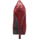 Rojo Brillo 14,5 cm Burlesque TEEZE-06GW zapatos de saln pies anchos hombre