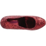 Rojo Brillo 14,5 cm Burlesque TEEZE-06GW zapatos de saln pies anchos hombre