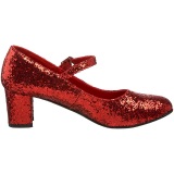 Rojo Brillo 5 cm SCHOOLGIRL-50G Zapato Saln Mary Jane