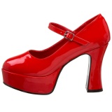 Rojo Charol 11 cm MARYJANE-50 Mary Jane Plataforma Zapatos de Saln