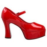 Rojo Charol 11 cm MARYJANE-50 Mary Jane Plataforma Zapatos de Saln