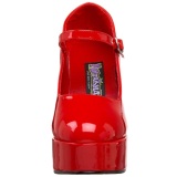 Rojo Charol 11 cm MARYJANE-50 Mary Jane Plataforma Zapatos de Saln