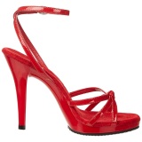 Rojo Charol 12 cm FLAIR-436 Sandalias Femininas Planos