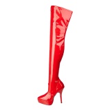 Rojo Charol 13,5 cm INDULGE-3000 Botas Over Knee Plataforma