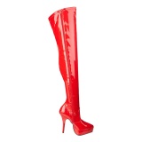 Rojo Charol 13,5 cm INDULGE-3000 Botas Over Knee Plataforma