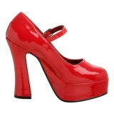 Rojo Charol 13 cm DOLLY-50 Mary Jane Plataforma Zapatos de Saln