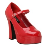 Rojo Charol 13 cm DOLLY-50 Mary Jane Plataforma Zapatos de Saln