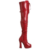 Rojo Charol 13 cm ELECTRA-3028 Largas Botas Altas para Hombres