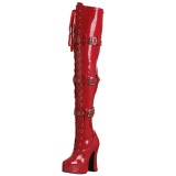 Rojo Charol 13 cm ELECTRA-3028 Largas Botas Altas para Hombres