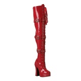 Rojo Charol 13 cm ELECTRA-3028 over knee botas altas con tacn