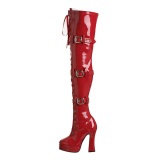 Rojo Charol 13 cm ELECTRA-3028 over knee botas altas con tacn