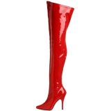 Rojo Charol 13 cm SEDUCE-3000 Largas Botas Altas para Hombres