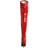 Rojo Charol 13 cm SEDUCE-3000 Largas Botas Altas para Hombres