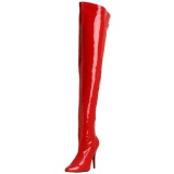 Rojo Charol 13 cm SEDUCE-3000 over knee botas altas con tacn