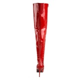 Rojo Charol 13 cm SEDUCE-3010 Largas Botas Altas para Hombres