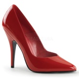 Rojo Charol 13 cm SEDUCE-420V zapatos de saln puntiagudos