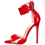 Rojo Charol 13 cm SEXY-19 Sandalias Altos de Noche con Tacn