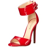 Rojo Charol 13 cm SEXY-19 Sandalias Altos de Noche con Tacn