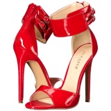 Rojo Charol 13 cm SEXY-19 Sandalias Altos de Noche con Tacn