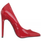 Rojo Charol 13 cm SEXY-20 zapatos tacn de aguja puntiagudos