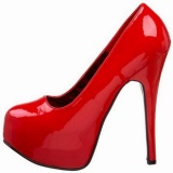 Rojo Charol 14,5 cm Burlesque BORDELLO TEEZE-06 Plataforma Zapatos de Saln