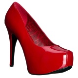 Rojo Charol 14,5 cm Burlesque TEEZE-06W zapatos de saln pies anchos hombre