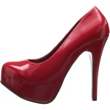 Rojo Charol 14,5 cm Burlesque TEEZE-06W zapatos de saln pies anchos hombre