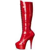 Rojo Charol 15,5 cm DELIGHT-2023 Plataforma Botas Media