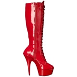 Rojo Charol 15,5 cm DELIGHT-2023 Plataforma Botas Media