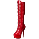 Rojo Charol 15,5 cm DELIGHT-2023 Plataforma Botas Media