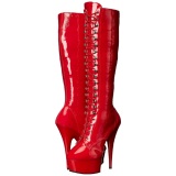 Rojo Charol 15,5 cm DELIGHT-2023 Plataforma Botas Media