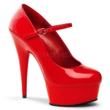 Rojo Charol 15 cm PLEASER DELIGHT-687 Plataforma Zapatos de Saln