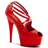 Rojo Charol 15 cm Pleaser DELIGHT-612 Plataforma Zapatos de Saln