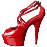 Rojo Charol 15 cm Pleaser DELIGHT-612 Plataforma Zapatos de Saln