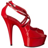 Rojo Charol 15 cm Pleaser DELIGHT-612 Plataforma Zapatos de Saln