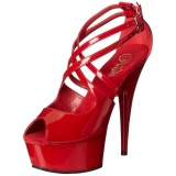 Rojo Charol 15 cm Pleaser DELIGHT-612 Plataforma Zapatos de Saln