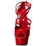 Rojo Charol 15 cm Pleaser DELIGHT-612 Plataforma Zapatos de Saln