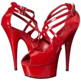 Rojo Charol 15 cm Pleaser DELIGHT-612 Plataforma Zapatos de Saln