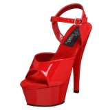 Rojo Charol 15 cm Pleaser KISS-209 Tacn Alto Plataforma