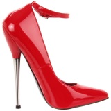 Rojo Charol 16 cm DAGGER-12 Stiletto Zapatos Tacn de Aguja