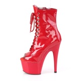 Rojo Charol 18 cm ADORE-1021 botines con suela plataforma mujer